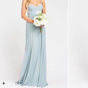 Show me your Mumu Godshaw Goddess Gown in Silver Sage Medium